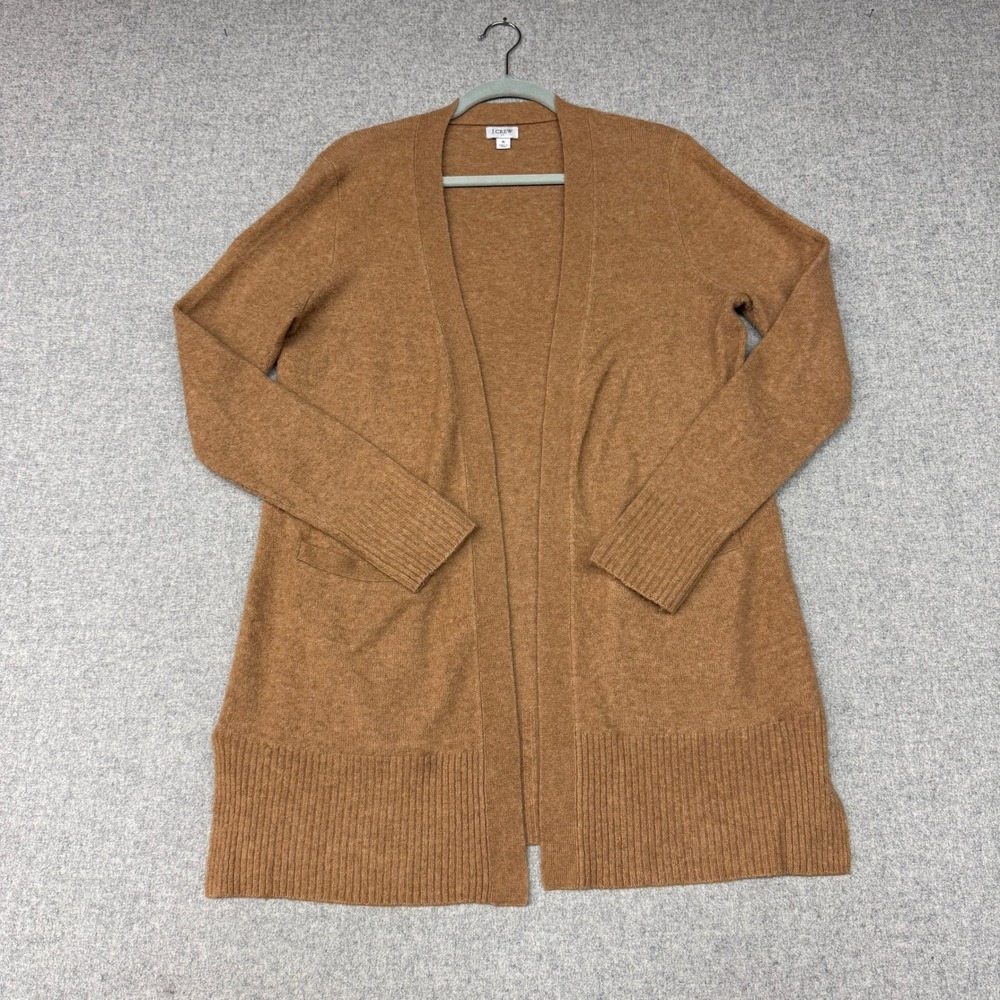 J.Crew | Open Front Cardigan | Small | Camel Brown | Longline Pockets 2454